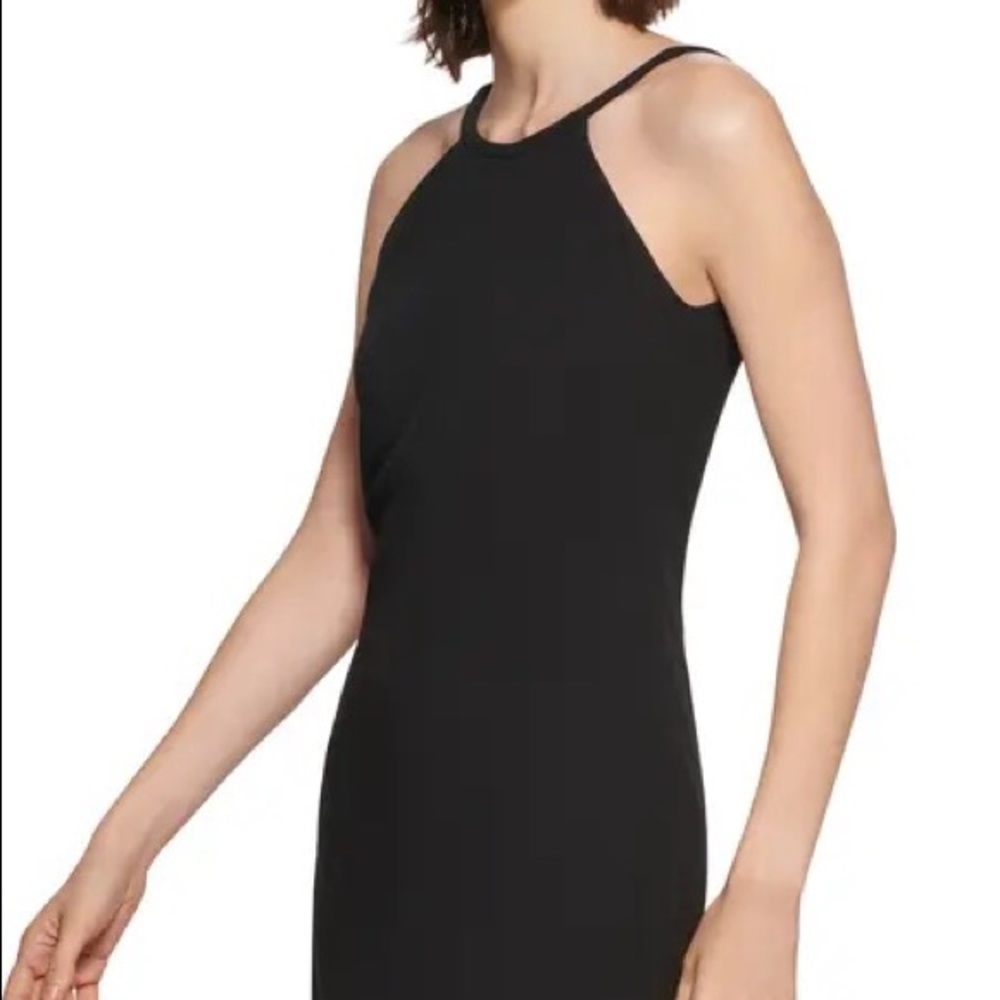 CALVIN KLEIN CREPE HALTER GOWN